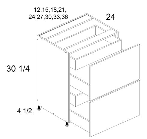 Two Drawer Bases with Two Inner Drawers