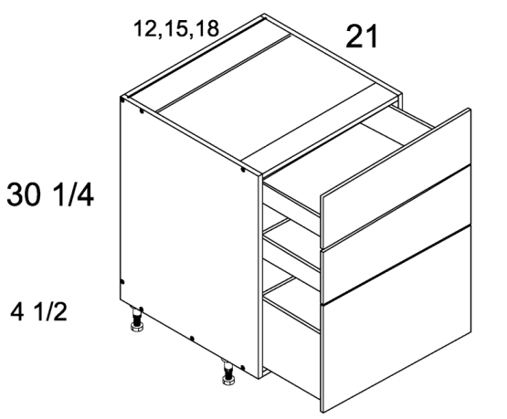 Three Drawer Vanity Bases