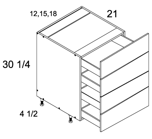 Four Drawer Vanity Bases