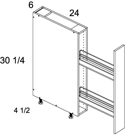 Full Height One Door Bases with Accessory Pullout