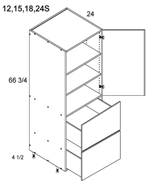 Tall One Door Two Drawer Utility Cabinets