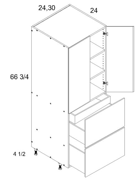Tall Two Door Two Drawer with One Inner Drawer Utility Cabinets