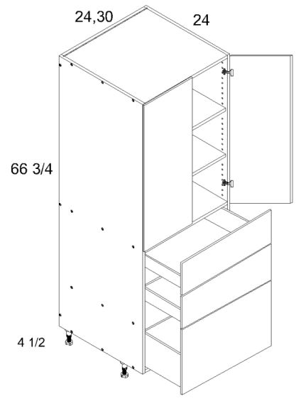 Tall Two Door Three Drawer Utility Cabinets