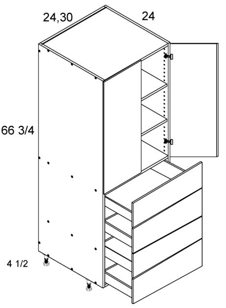 Tall Two Door Four Drawer Utility Cabinets
