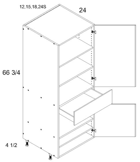 Tall Two Door One Drawer Utility Cabinets