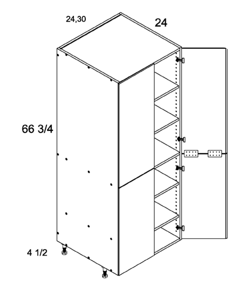 Tall Four Door Utility Cabinets with Shelves