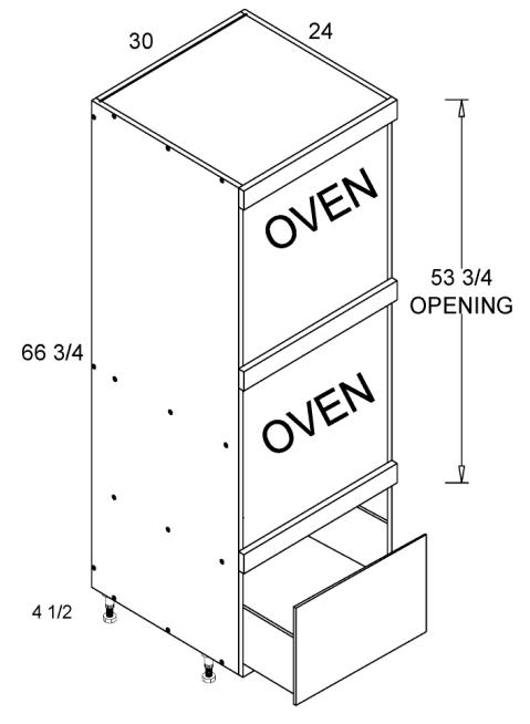 Tall Double Oven One Drawer Utility Cabinet