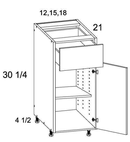 One Door One Drawer Vanity Bases