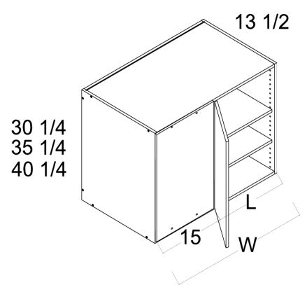 One Door Wall Corner Cabinets
